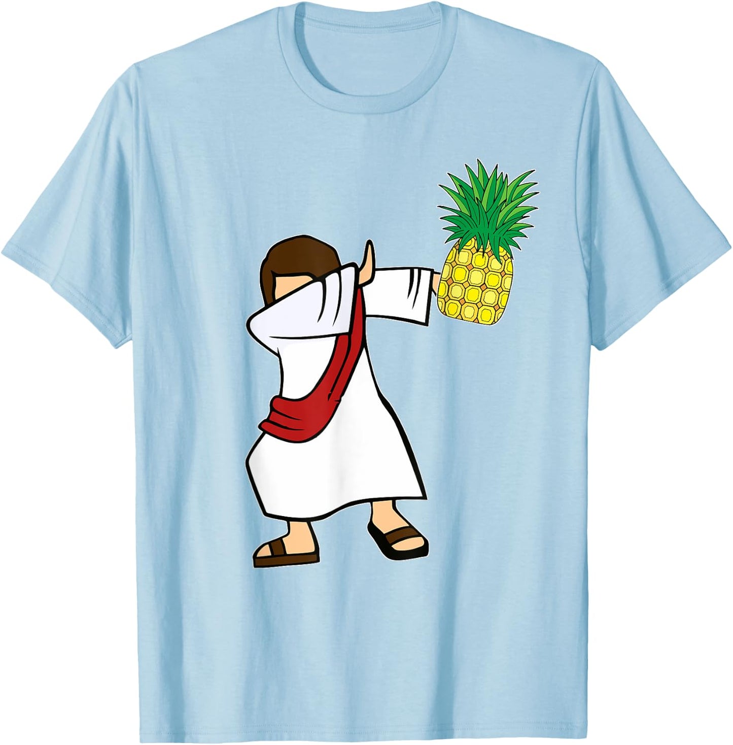 Dabbing Jesus Pineapple Aloha Beaches Hawaiian Dance T-Shirt - T-Shirt | Light Blue
