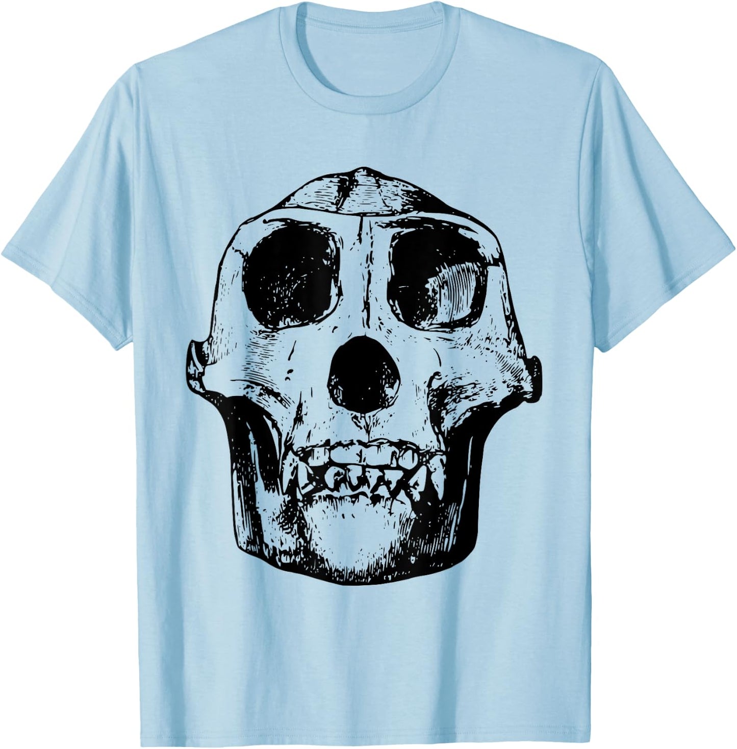 Neanderthal Skull Anthropologist T-Shirt - T-Shirt | Light Blue
