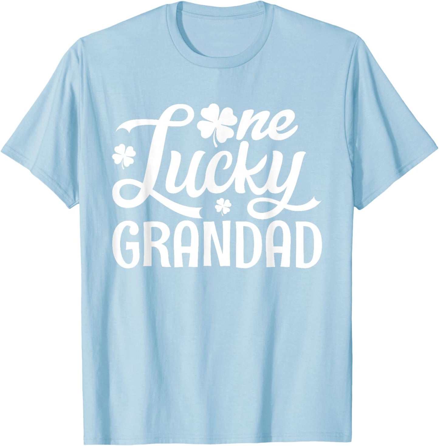 Matching Family Funny One Lucky Grandad St. Patrick’s Day T-Shirt - T-Shirt | Light Blue