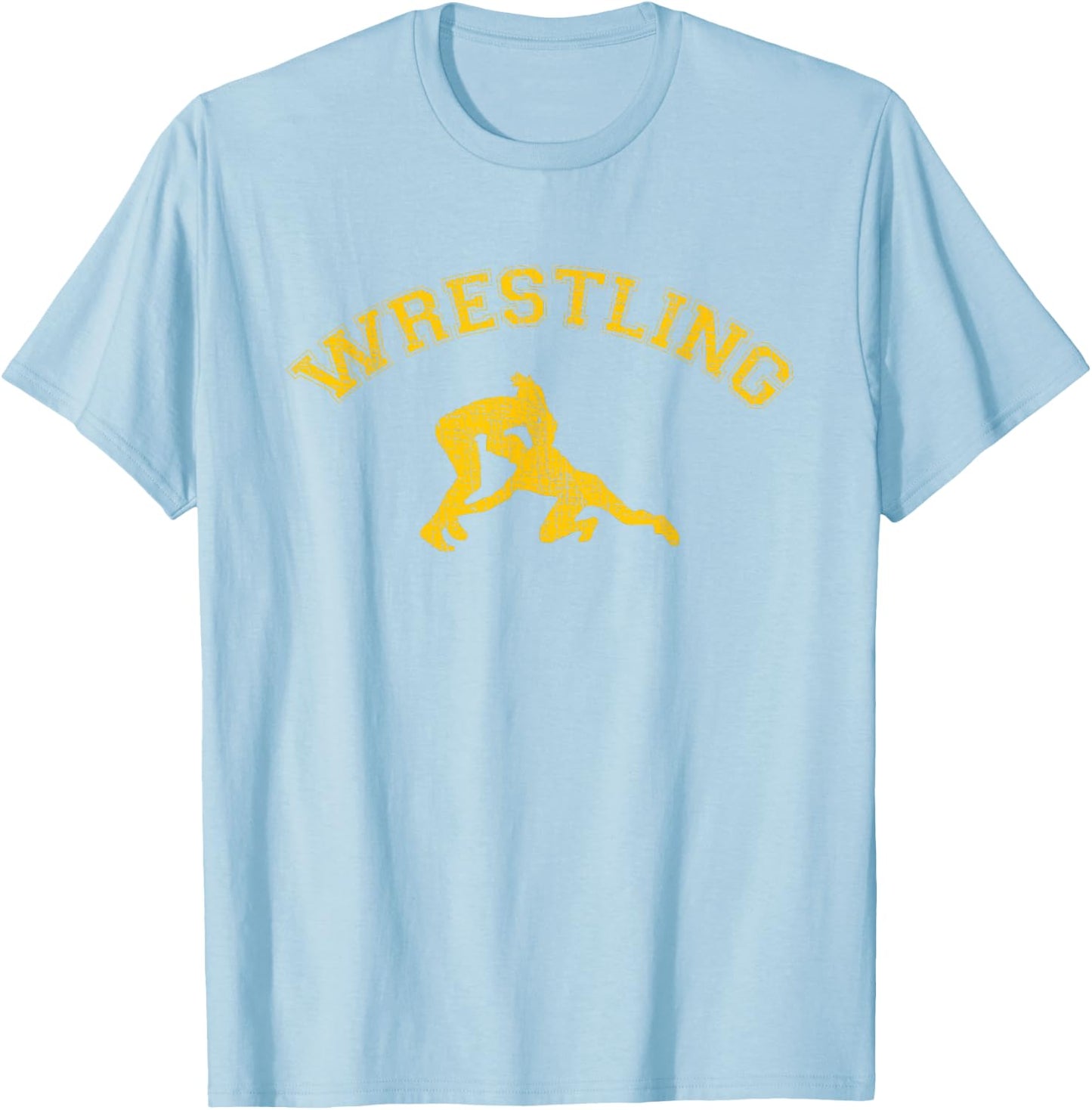 Classic College-style Wrestling T-Shirt - T-Shirt | Light Blue