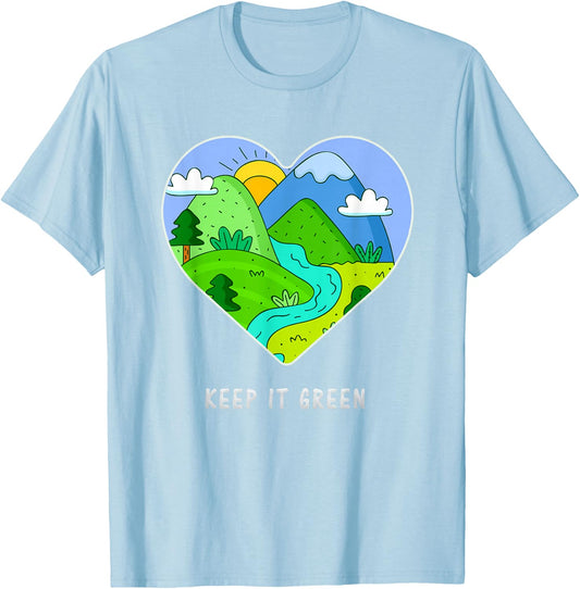 Keep it Green Save the Planet Earth Day 2021 Gift T-Shirt - T-Shirt | Light Blue