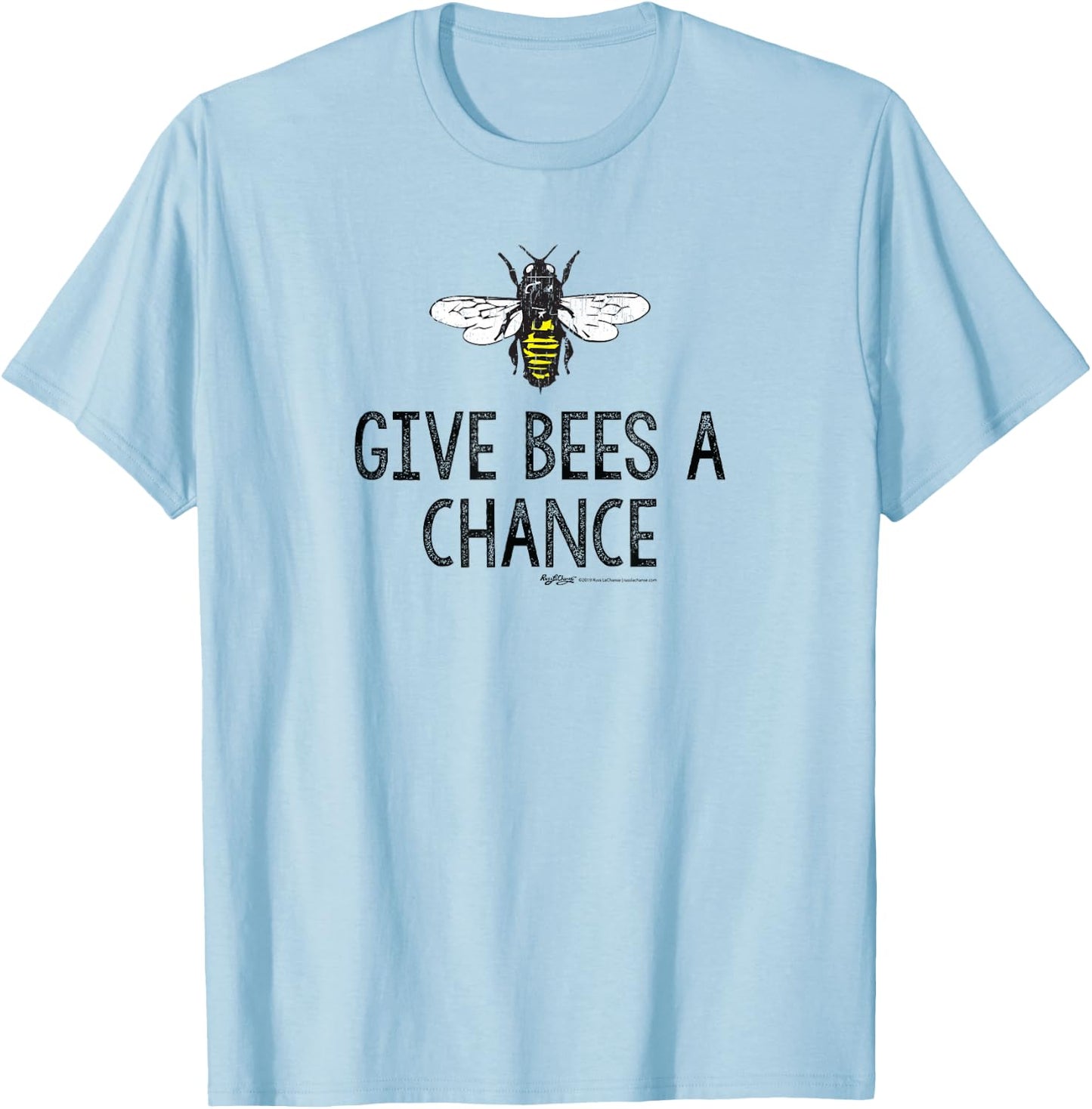 Vintage Honey Bee Give Bees A Chance Beekeeping T-Shirt - T-Shirt | Light Blue