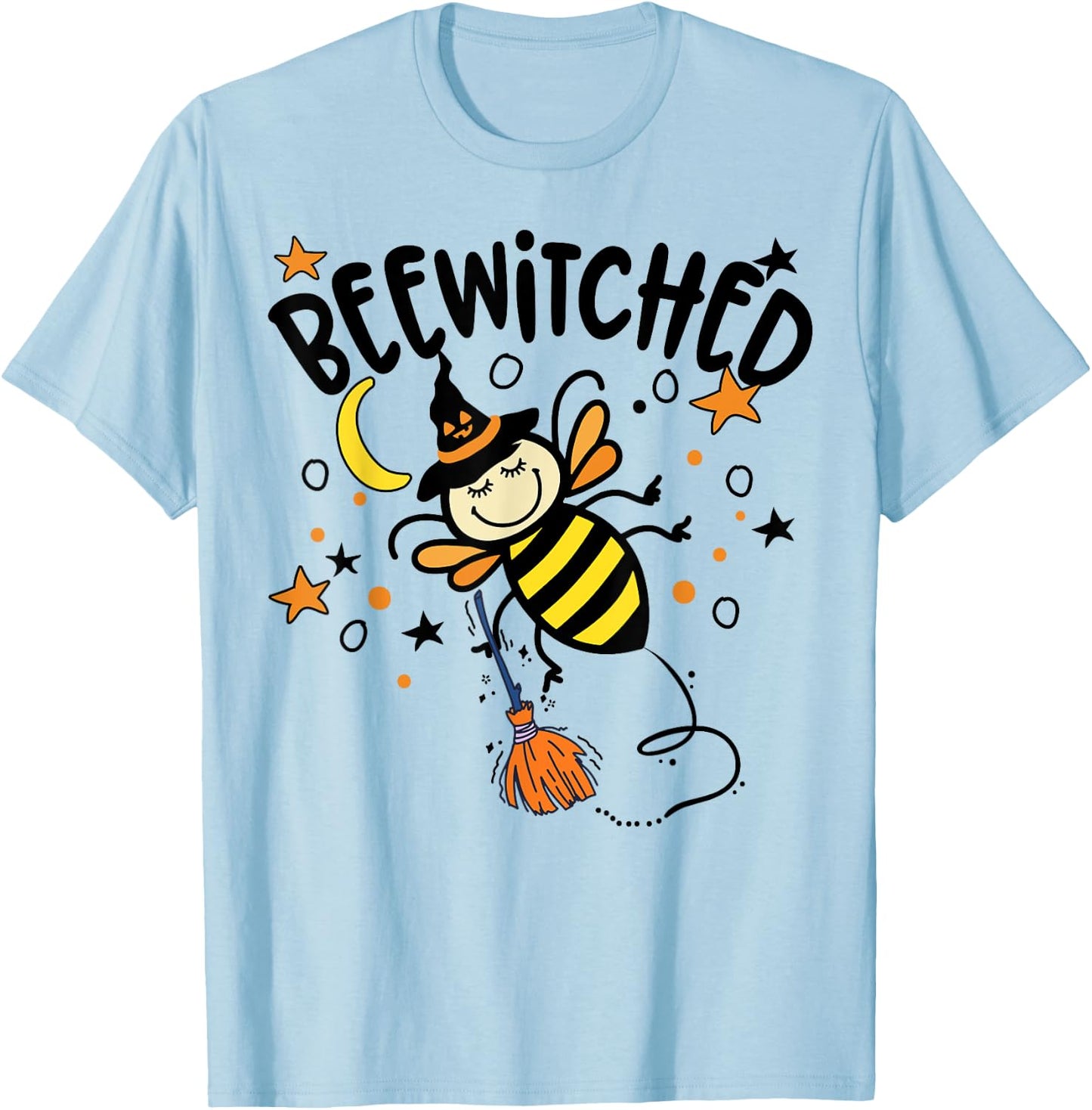 Kids halloween bee witch Bewitched broomstick witch's hat T-Shirt - T-Shirt | Light Blue