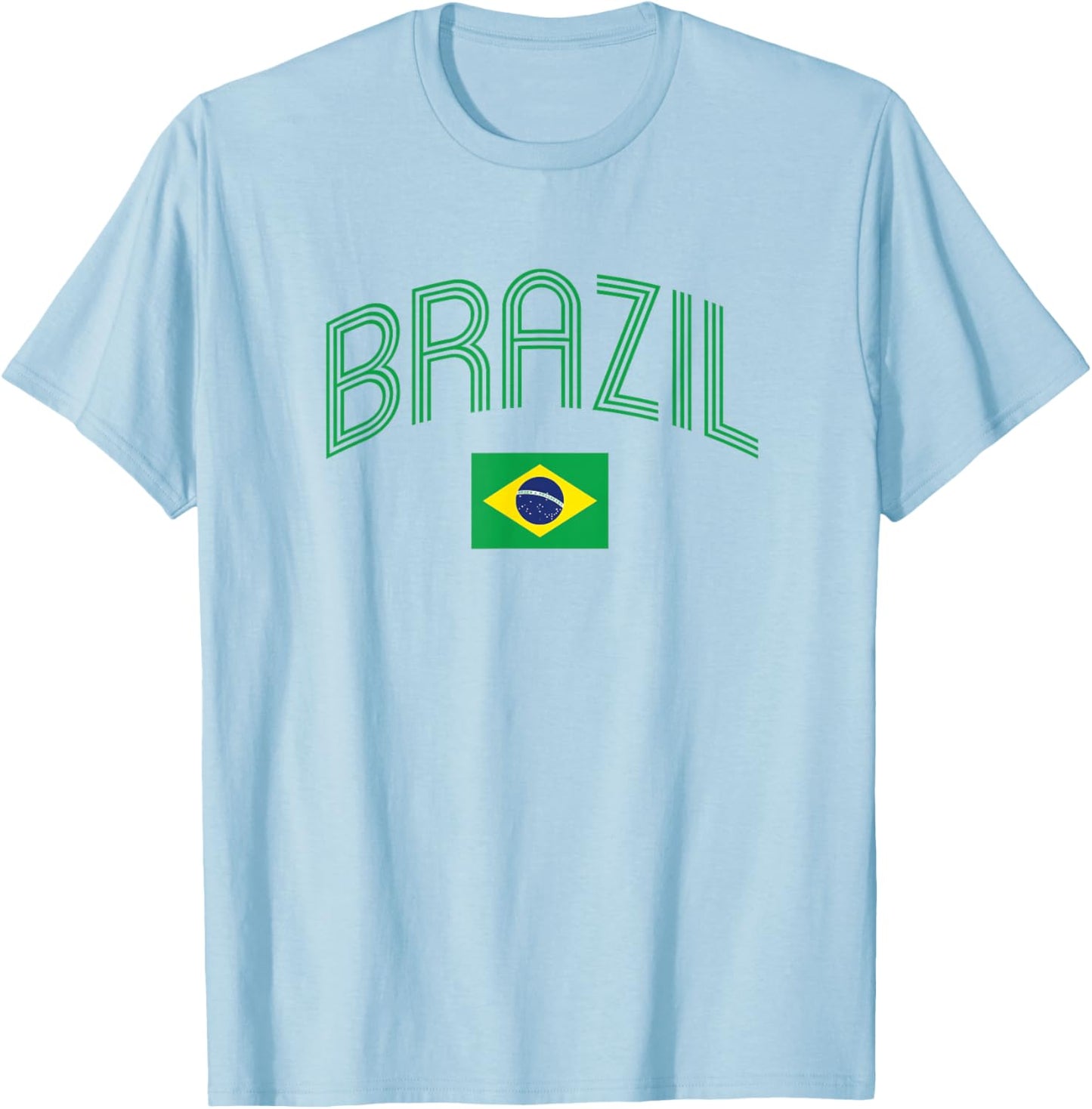 Brasil Flag Brazil Kids Retro Brazilian Souvenir T-Shirt - T-Shirt | Light Blue
