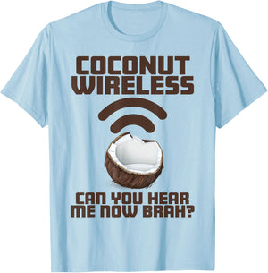 Coconut Wireless - Funny Island Style Hawaii Souvenir T-Shirt - T-Shirt | Light Blue