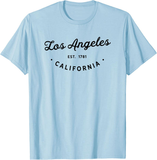 Classic Retro Vintage Los Angeles California LA Novelty T-Shirt - T-Shirt | Light Blue