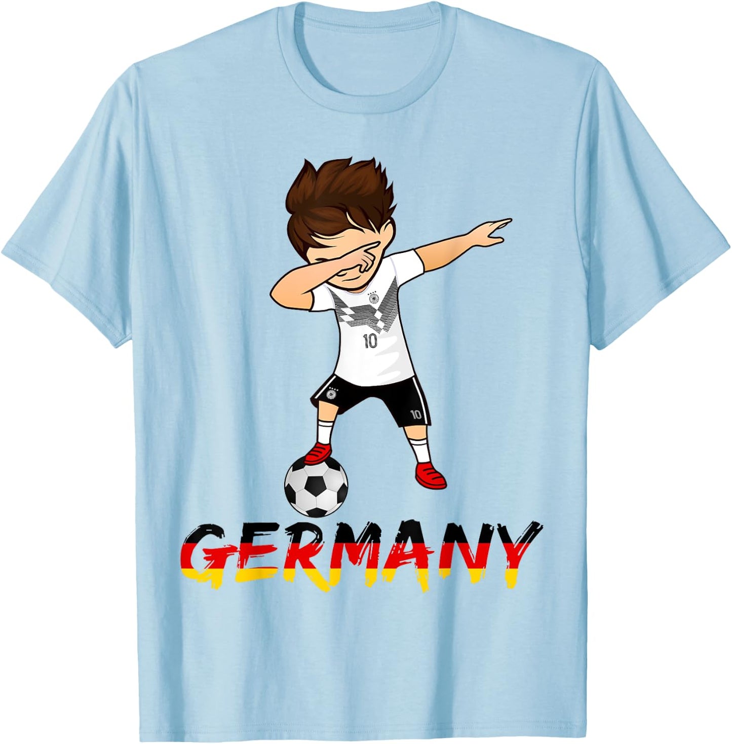 Dabbing Germany Soccer Boys German Football Kit T-Shirt - T-Shirt | Light Blue