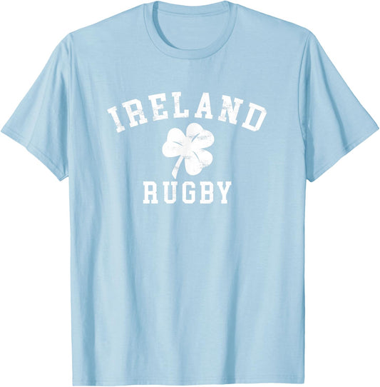 Ireland Rugby - Irish Shamrock Rugby T-Shirt - T-Shirt | Light Blue