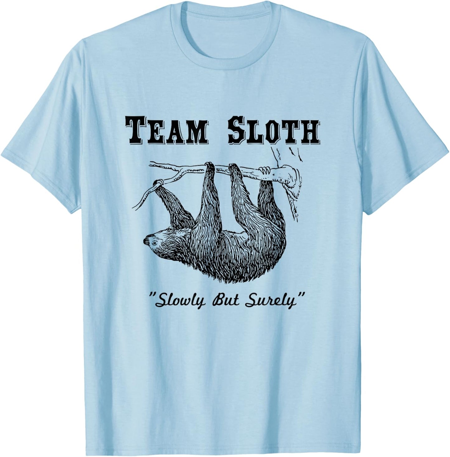 Running Funny Team Sloth Marathon T-Shirt - T-Shirt | Light Blue