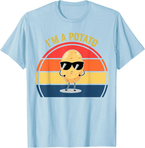 Men I'm A Potato Cute Graphic Toddler Boy Girl Kids Women T-Shirt - T-Shirt | Light Blue
