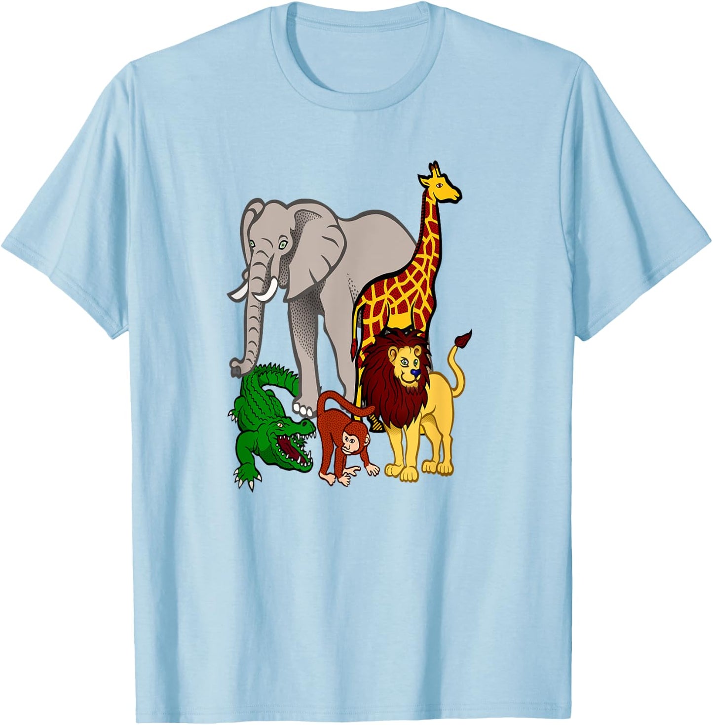 Zoo Animals Shirt Wildlife Birthday Party A Day At The Zoo T-Shirt - T-Shirt | Light Blue