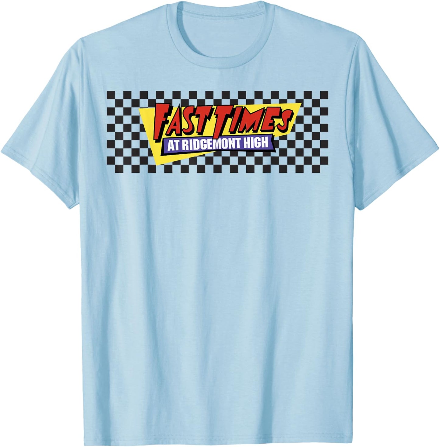 Fast Times At Ridgemont High Black Checkers Logo T-Shirt - T-Shirt | Light Blue
