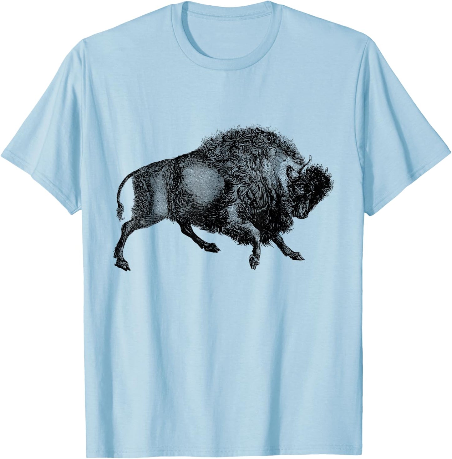 Buffalo T Shirt American Bison Classic Vintage T-Shirt - T-Shirt | Light Blue