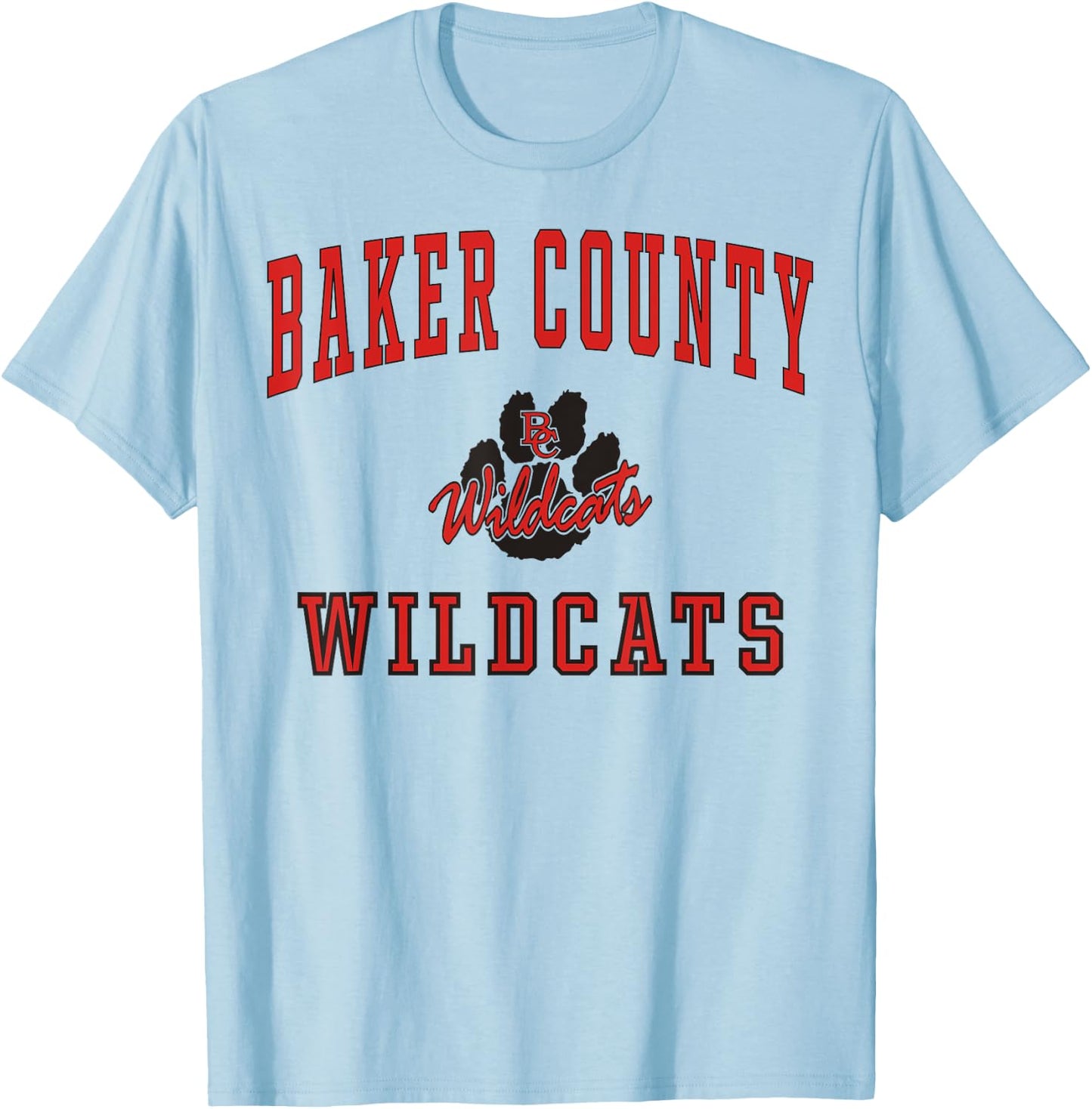 Baker County High School Wildcats C1 T-Shirt - T-Shirt | Light Blue