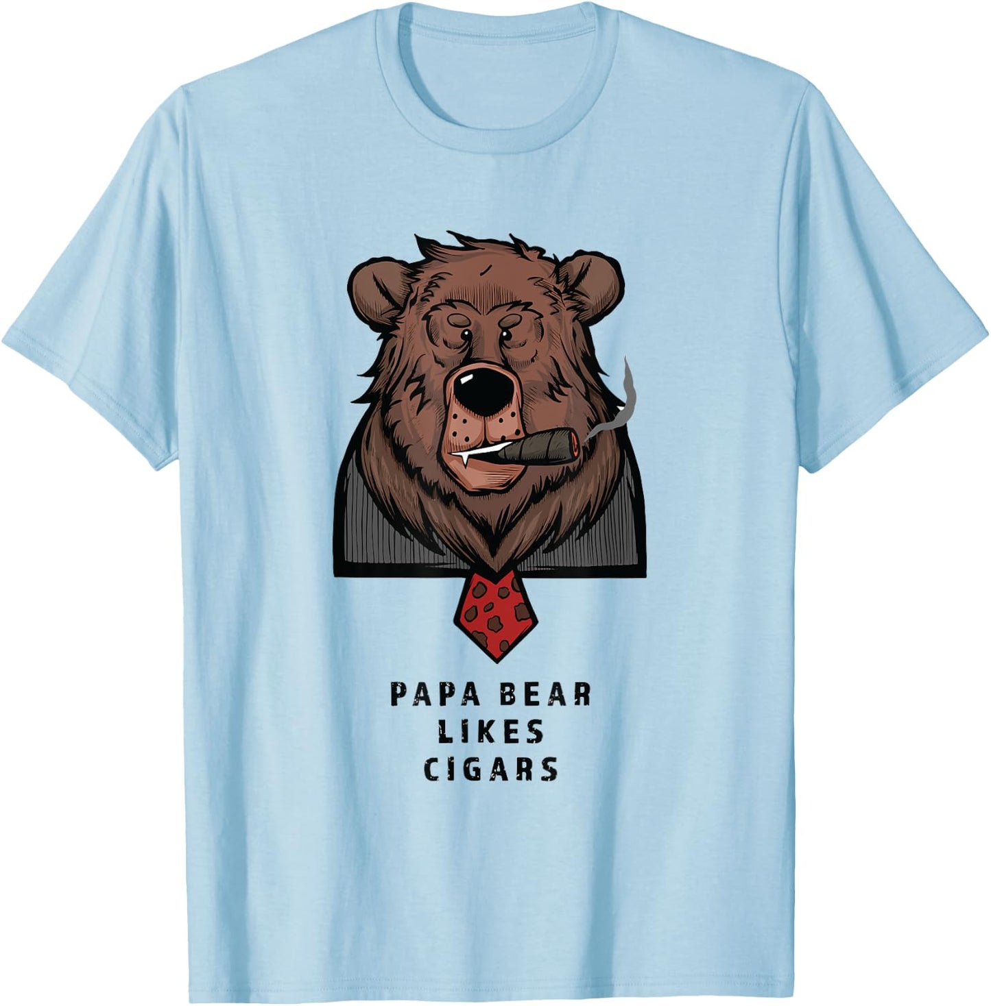 Papa Bear Cigar T-Shirt - T-Shirt | Light Blue