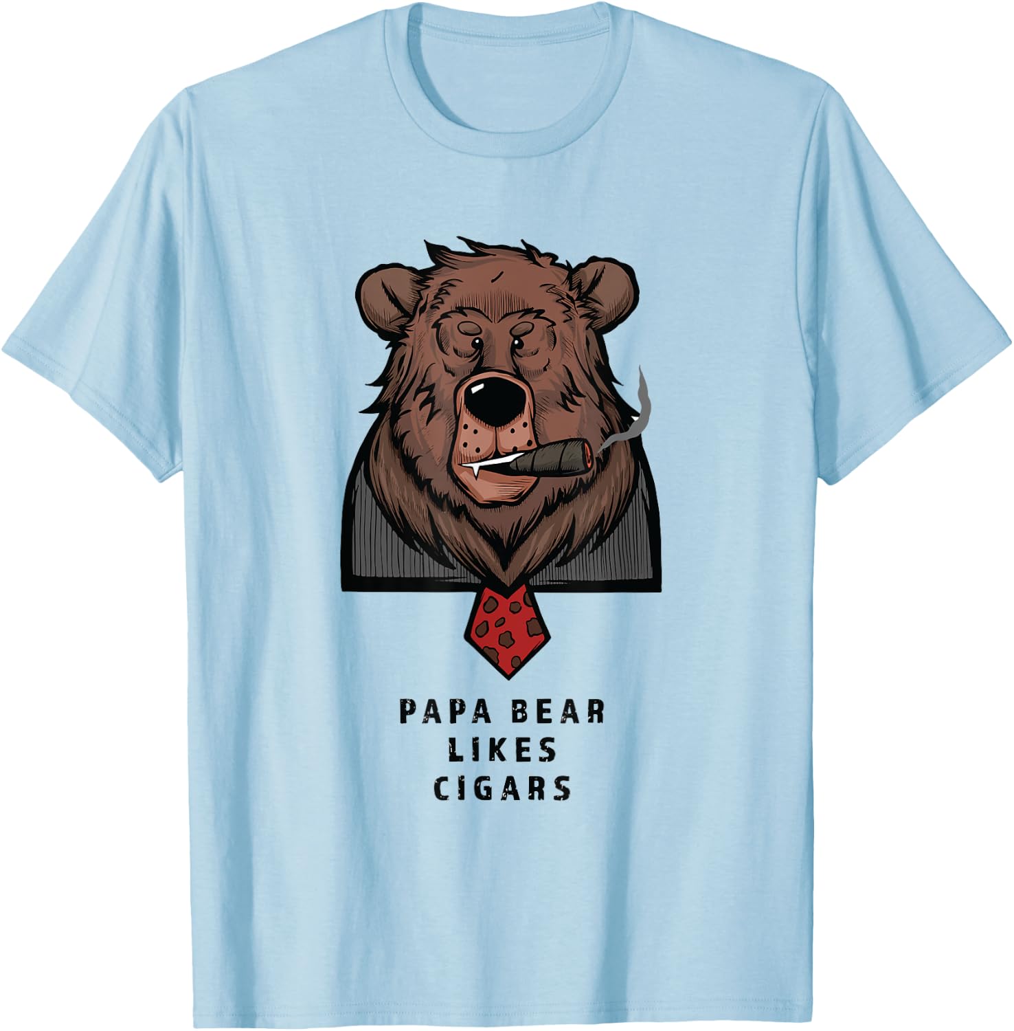 Papa Bear Cigar T-Shirt - T-Shirt | Light Blue