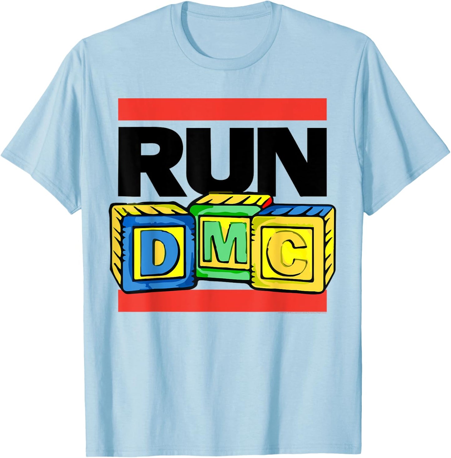 Official Run DMC Toy Blocks Yellow T-Shirt - T-Shirt | Light Blue
