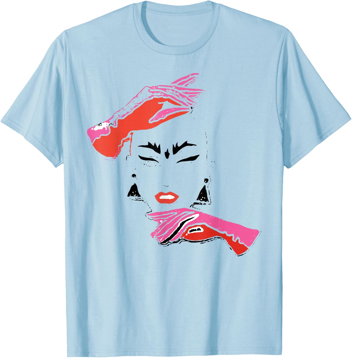 Haus of Velour Drag Queen Race Abstract Distressed T-Shirt - T-Shirt | Light Blue