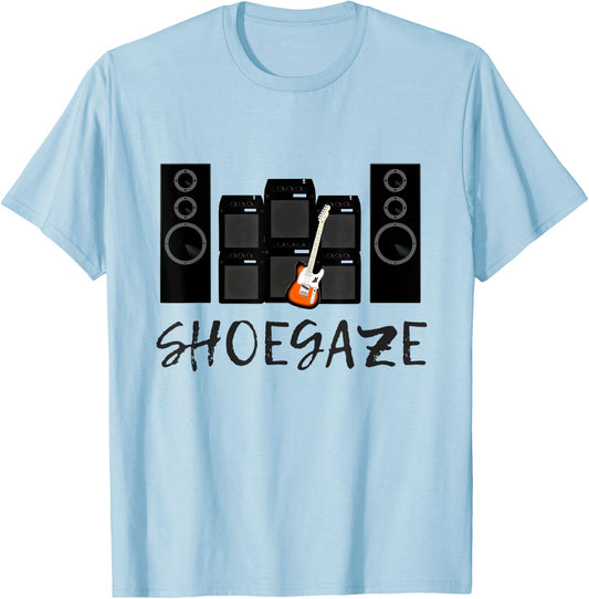 Shoegaze Indie Rock Music Fan Guitar & Amps Gift T-Shirt - T-Shirt | Light Blue