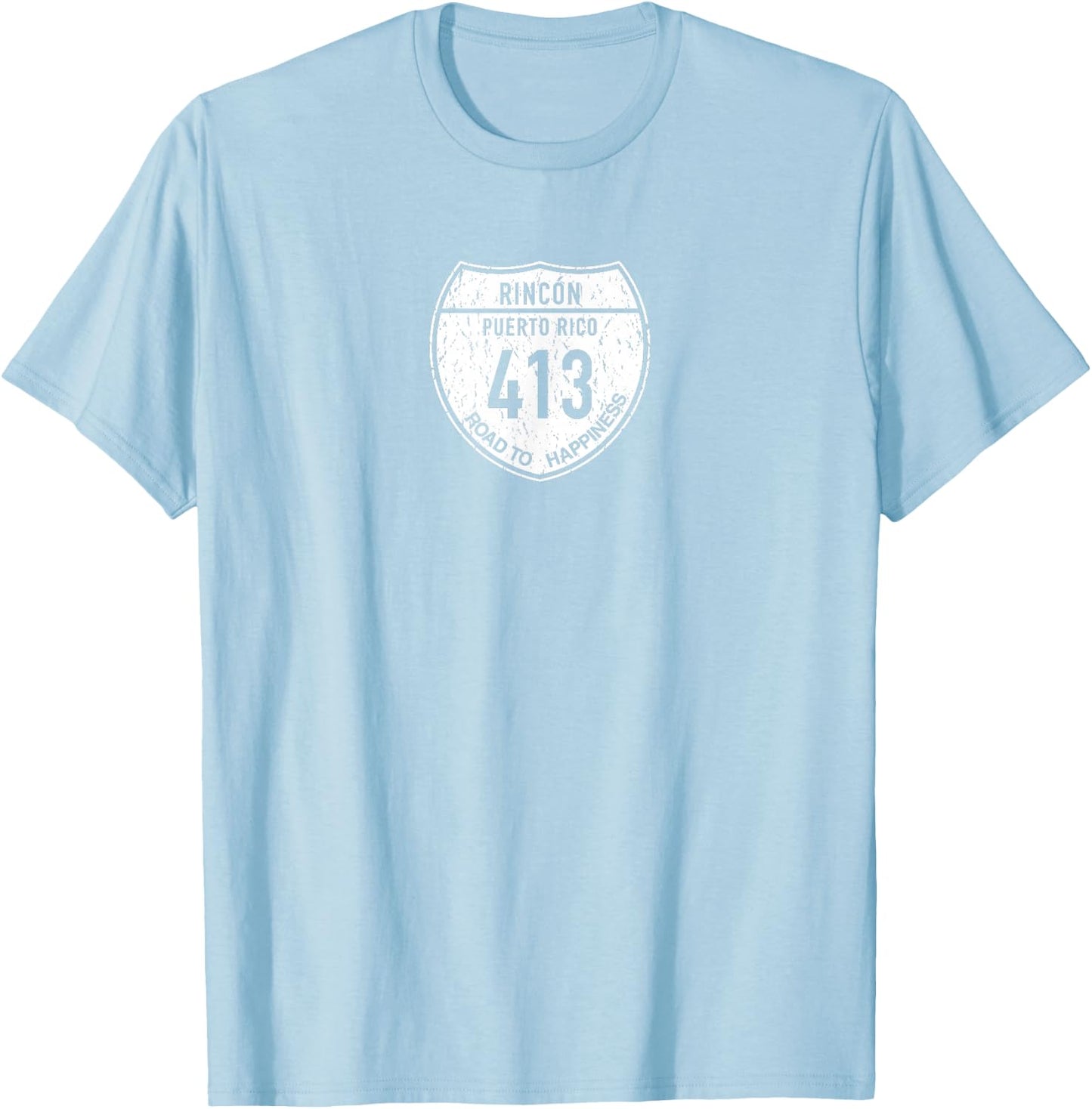 Rincon Puerto Rico | Road to Happiness 413 T-Shirt - T-Shirt | Light Blue