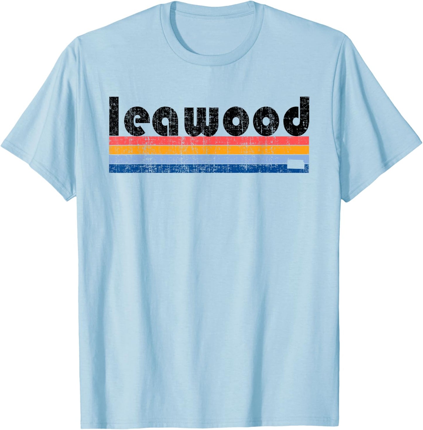 Vintage 80s Style Leawood KS T-Shirt - T-Shirt | Light Blue