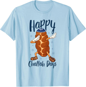 Hanukkah Dabbing Challah Bread Funny Happy Challah Days T-Shirt - T-Shirt | Light Blue
