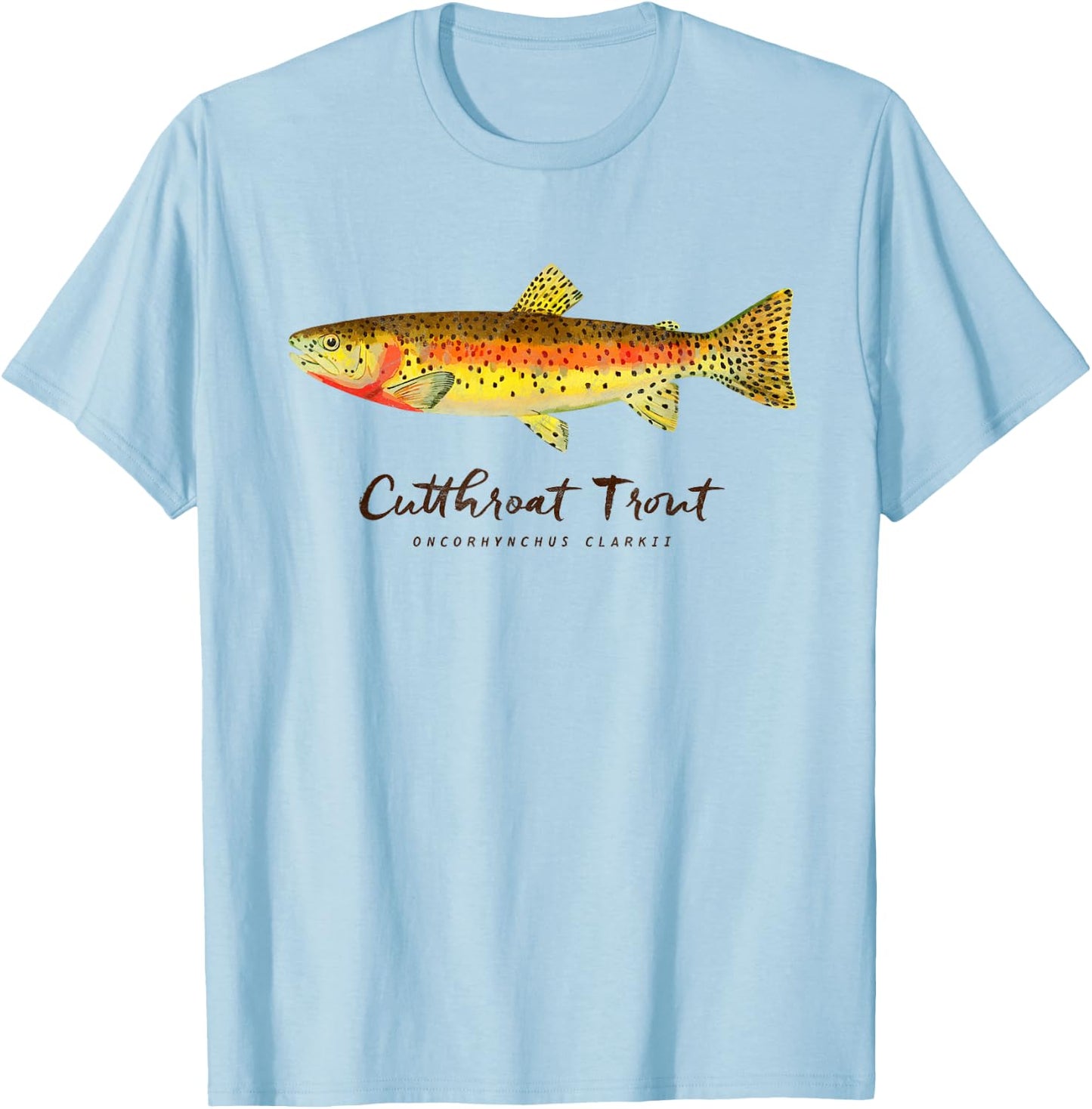 Retro Cutthroat Trout Vintage Fly Fishing T-Shirt - T-Shirt | Light Blue