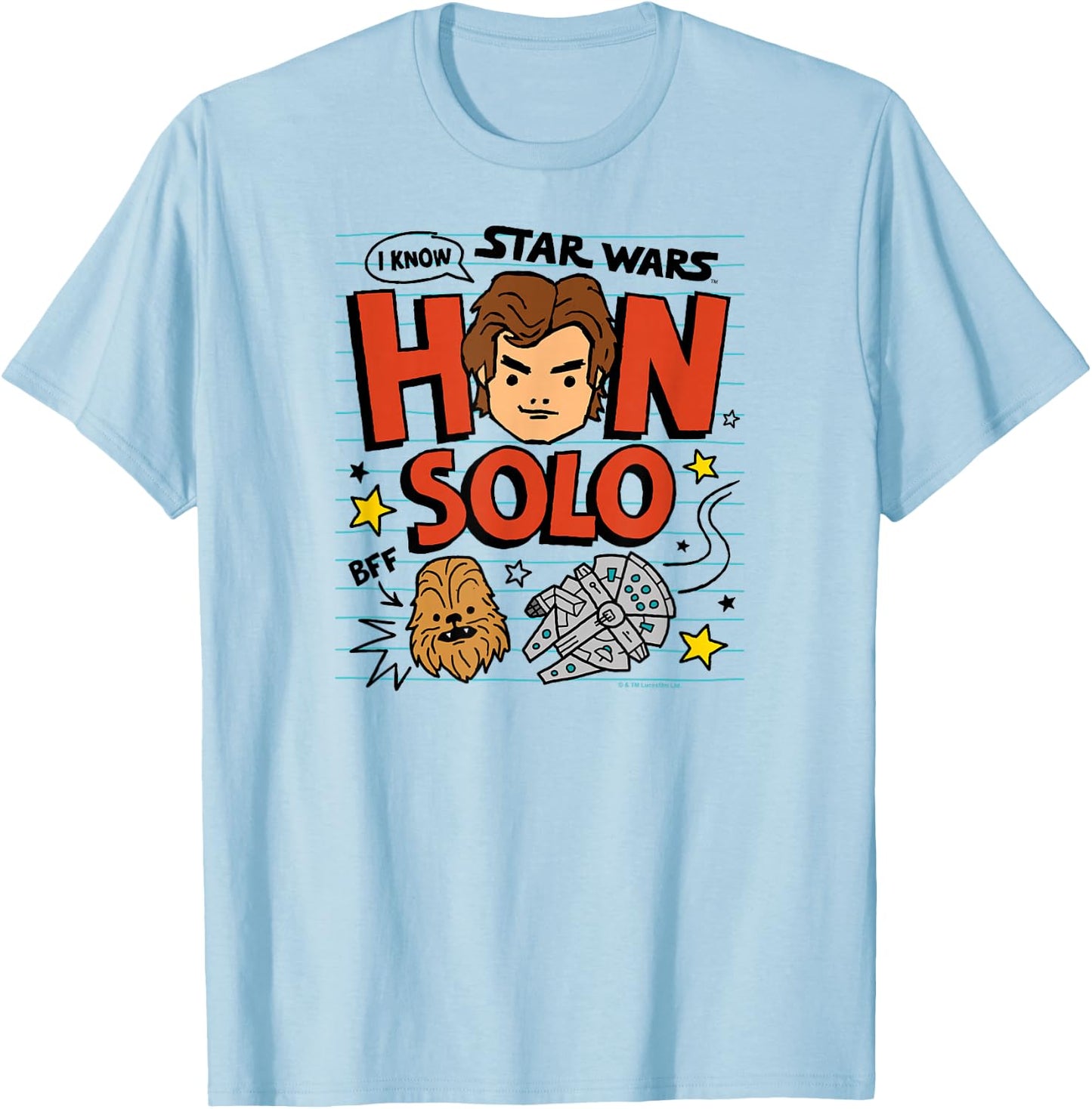 Star Wars - Han Solo Doodles T-Shirt - T-Shirt | Light Blue