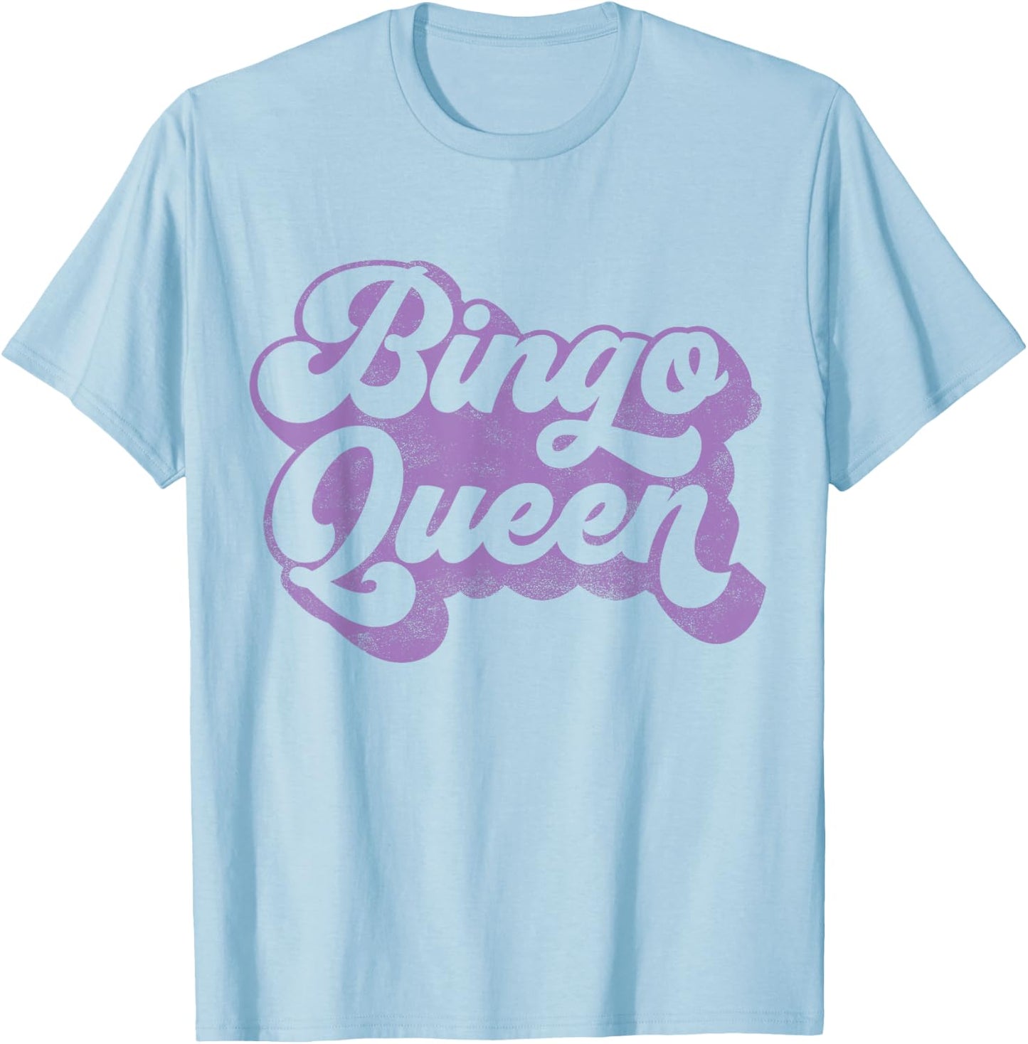 Bingo Queen for Callers or Players in Purple T-Shirt - T-Shirt | Light Blue