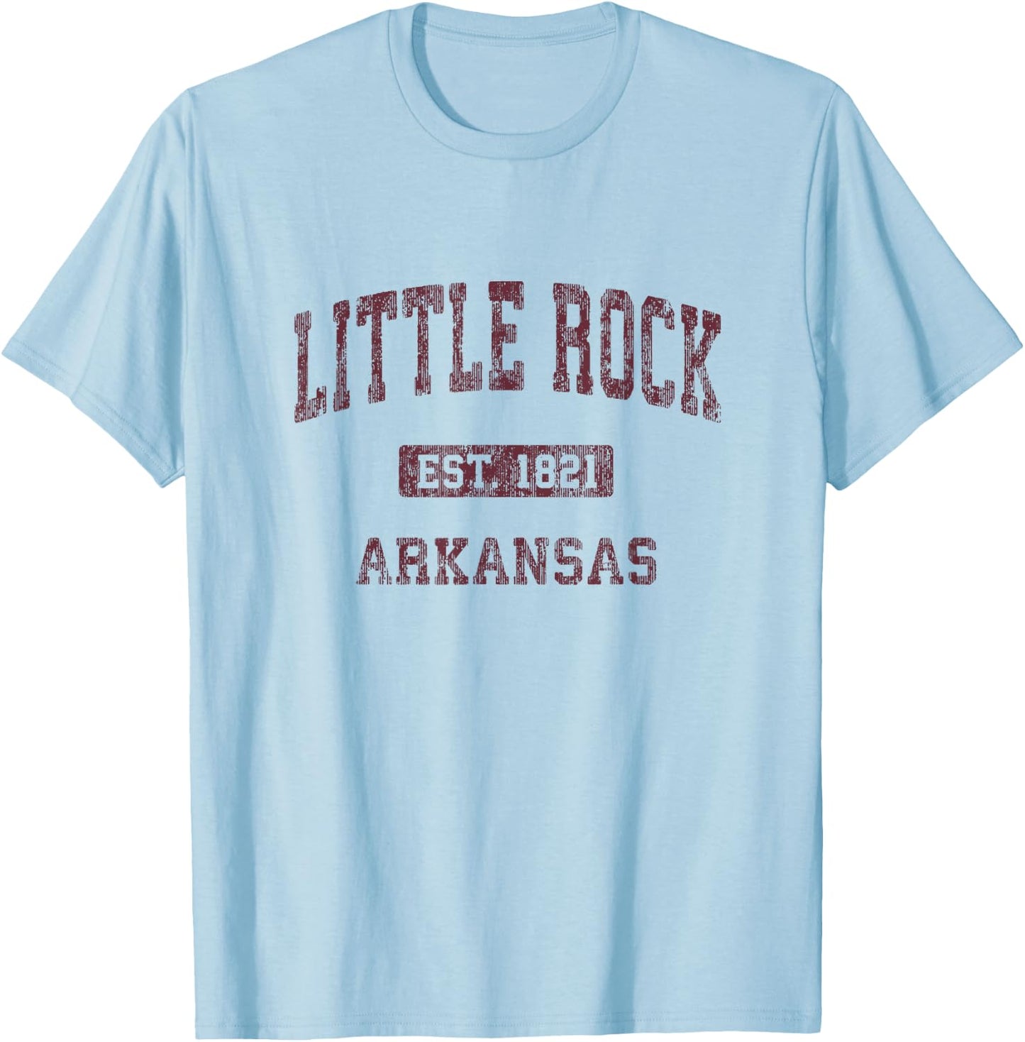 Little Rock Arkansas AR Vintage Athletic Sports Design T-Shirt - T-Shirt | Light Blue