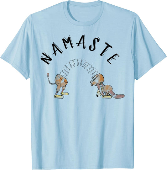 Disney Pixar Toy Story Slinky Dog Namaste Stretch Poster T-Shirt - T-Shirt | Light Blue