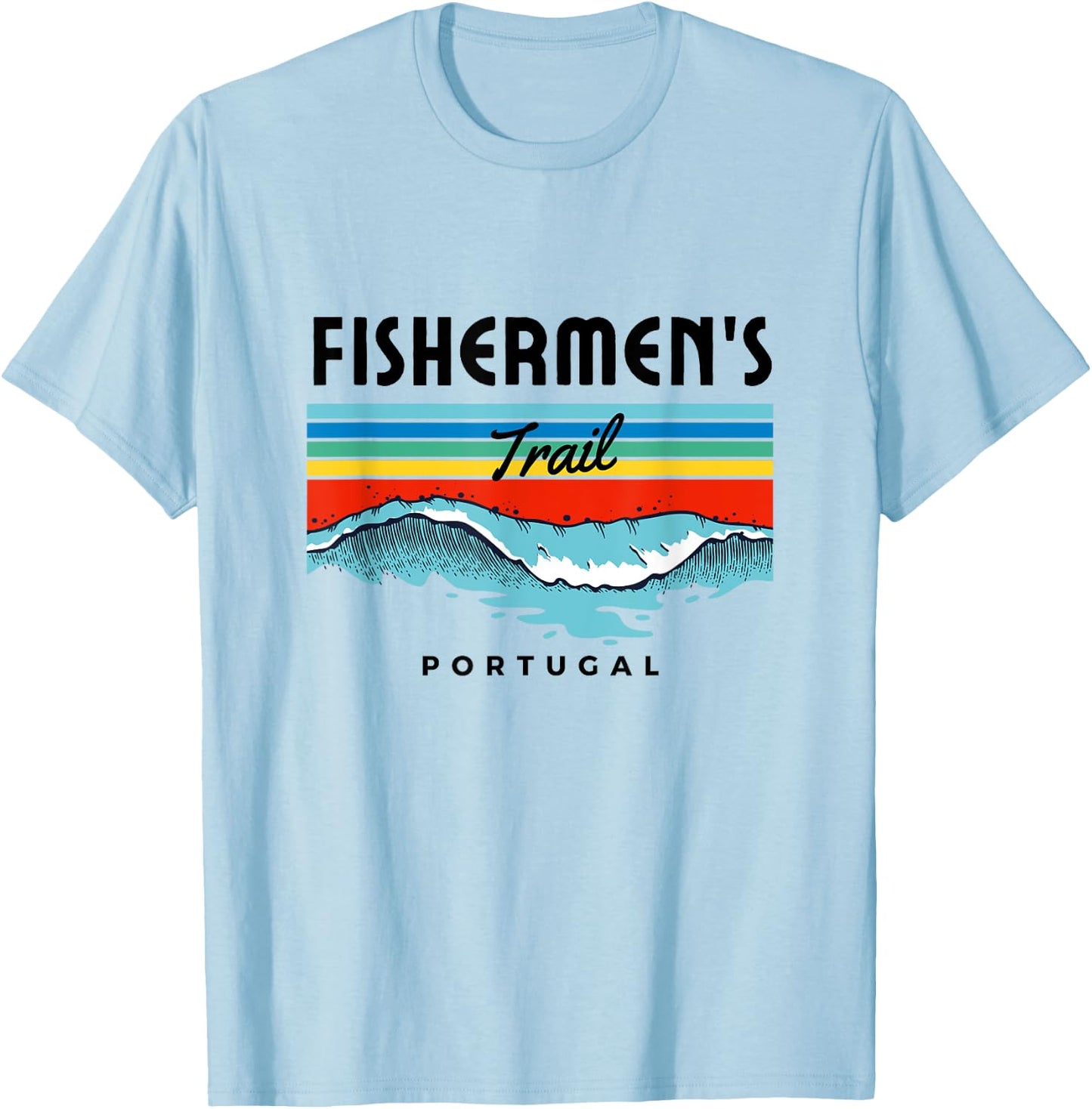 Fishermen's Trail Fishing Trail Portugal Algarve Surfing Coast T-Shirt - T-Shirt | Light Blue