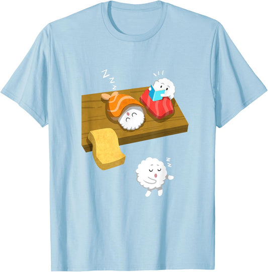 Sleep Walking Sushi Funny Japanese Food Sashimi Gift T Shirt T-Shirt - T-Shirt | Light Blue