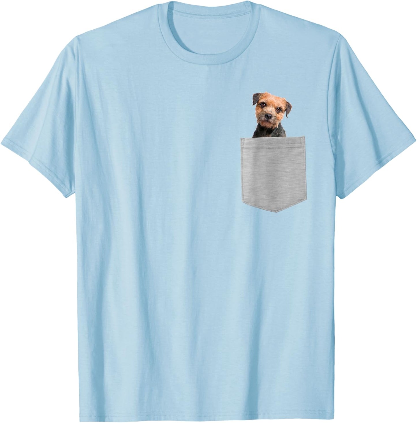 Dog in Your Pocket Border Terrier T-Shirt - T-Shirt | Light Blue