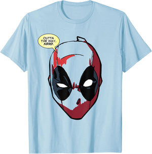 Marvel Deadpool Mask Outta The Way Nerd T-Shirt - T-Shirt | Light Blue