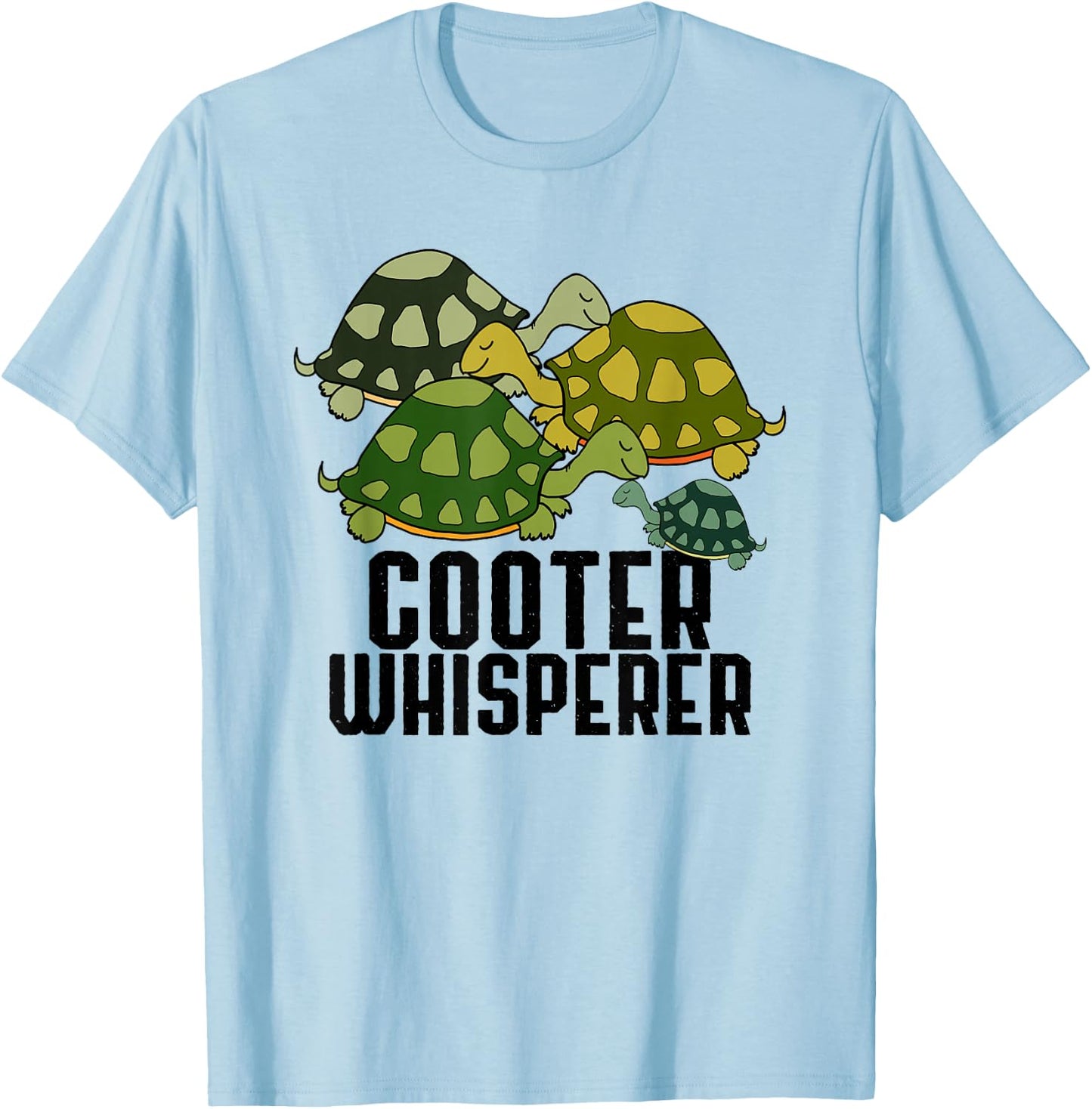 Cooter Whisperer Funny Turtle Lover Reptile Cartoon Sayings T-Shirt - T-Shirt | Light Blue