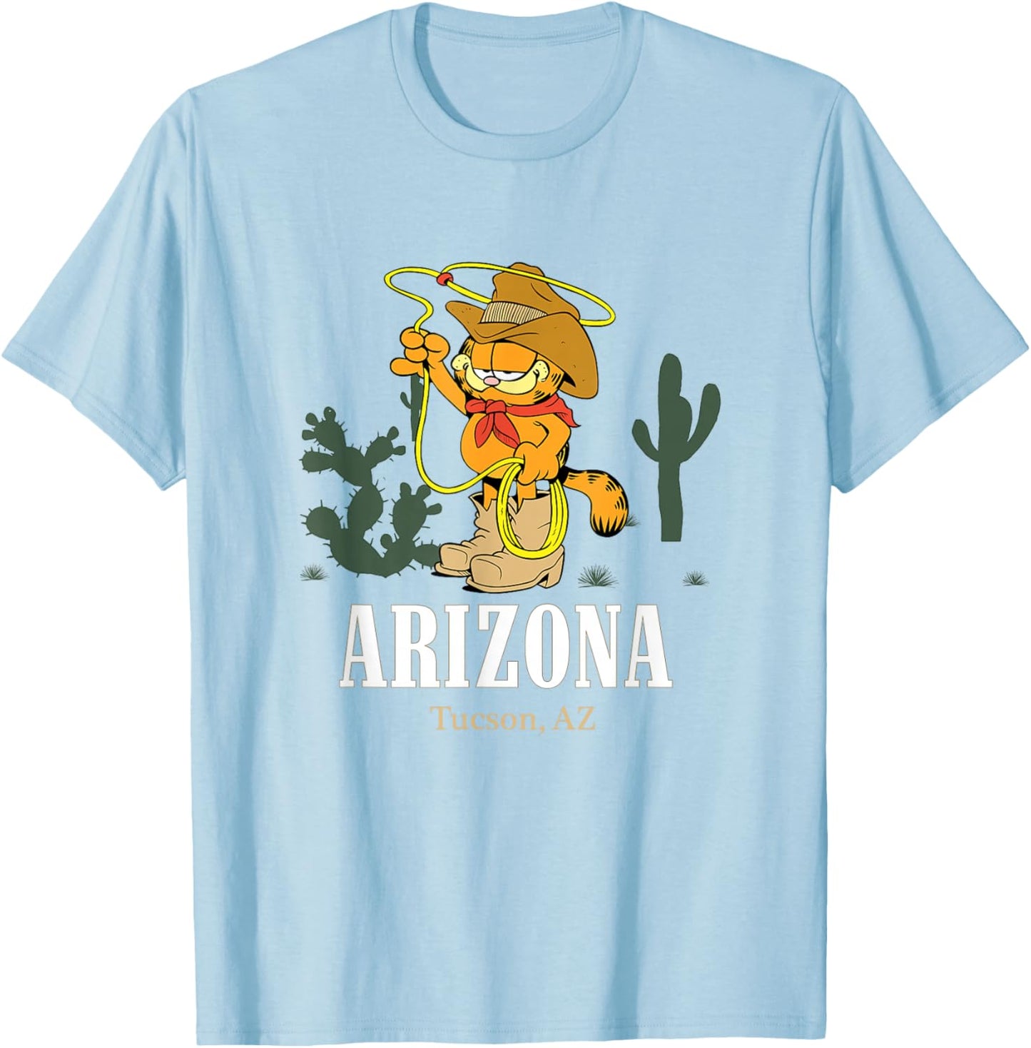 Garfield Tucson Arizona South Western Yee Haw Garfield T-Shirt - T-Shirt | Light Blue