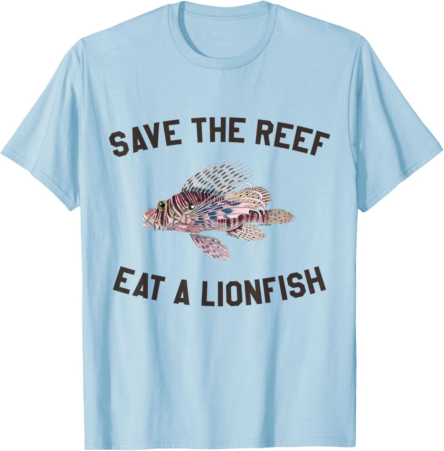Save The Reef Eat A Lionfish T Shirt Diving T-Shirt - T-Shirt | Light Blue
