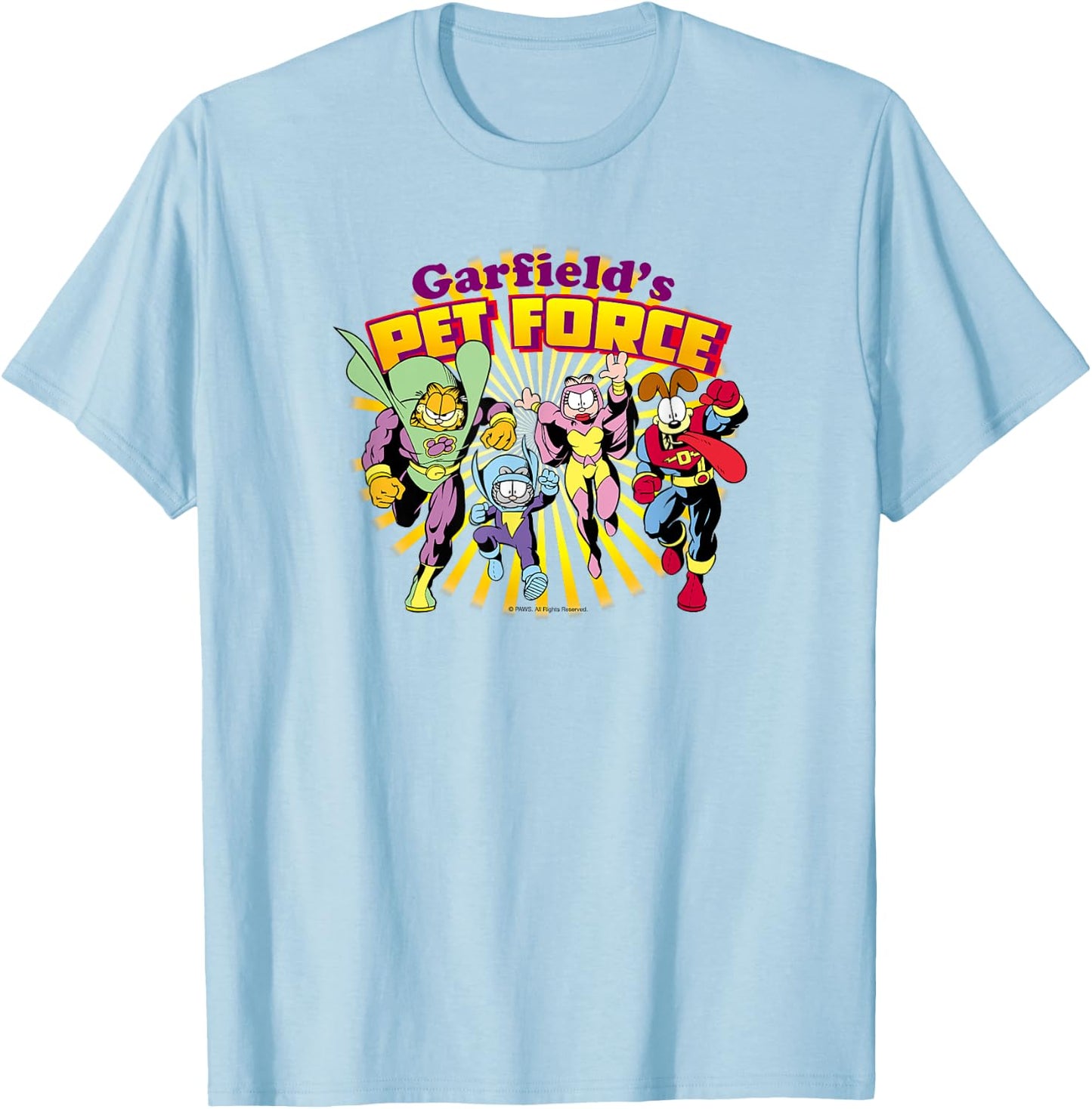 Garfield Pet Force Burst T-Shirt - T-Shirt | Light Blue