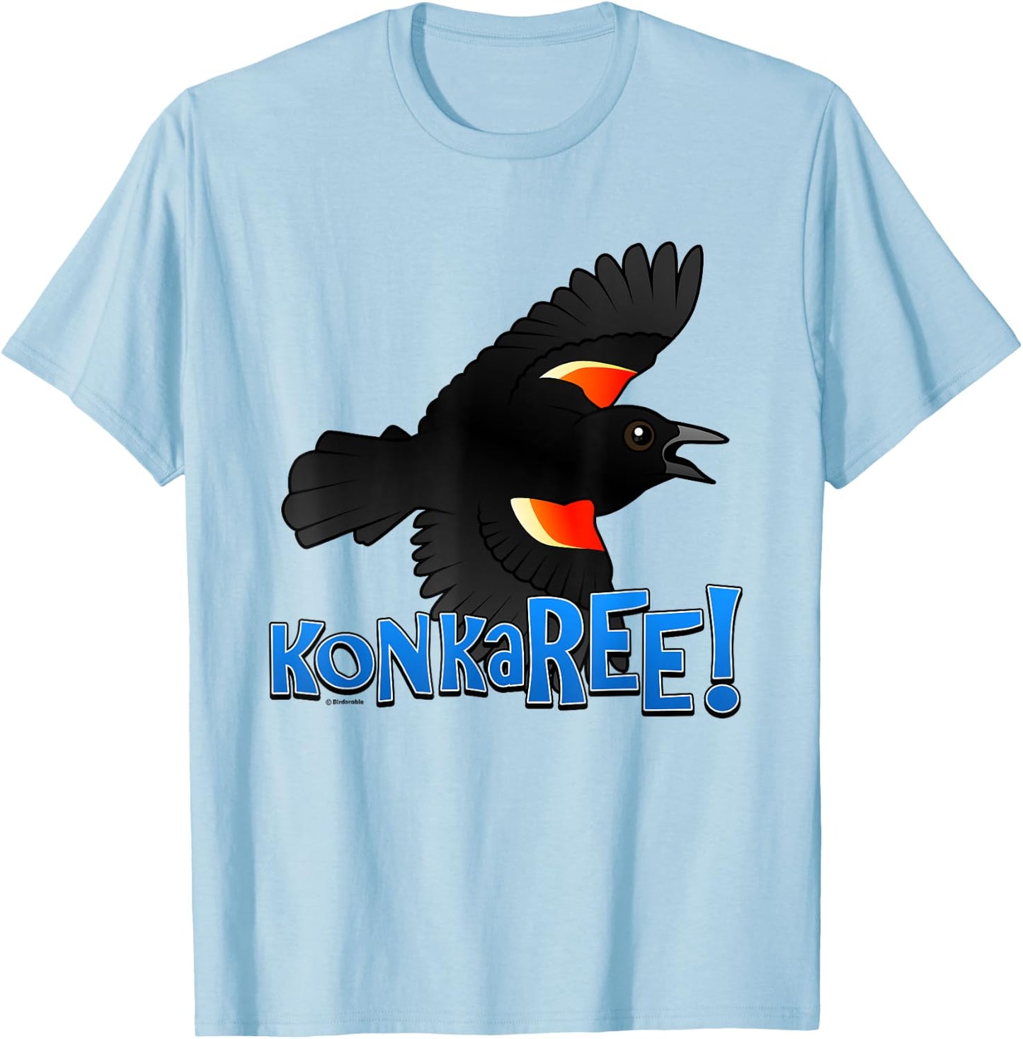 Red-winged Blackbird Sure Sign of Spring Cartoon Bird Gift T-Shirt - T-Shirt | Light Blue