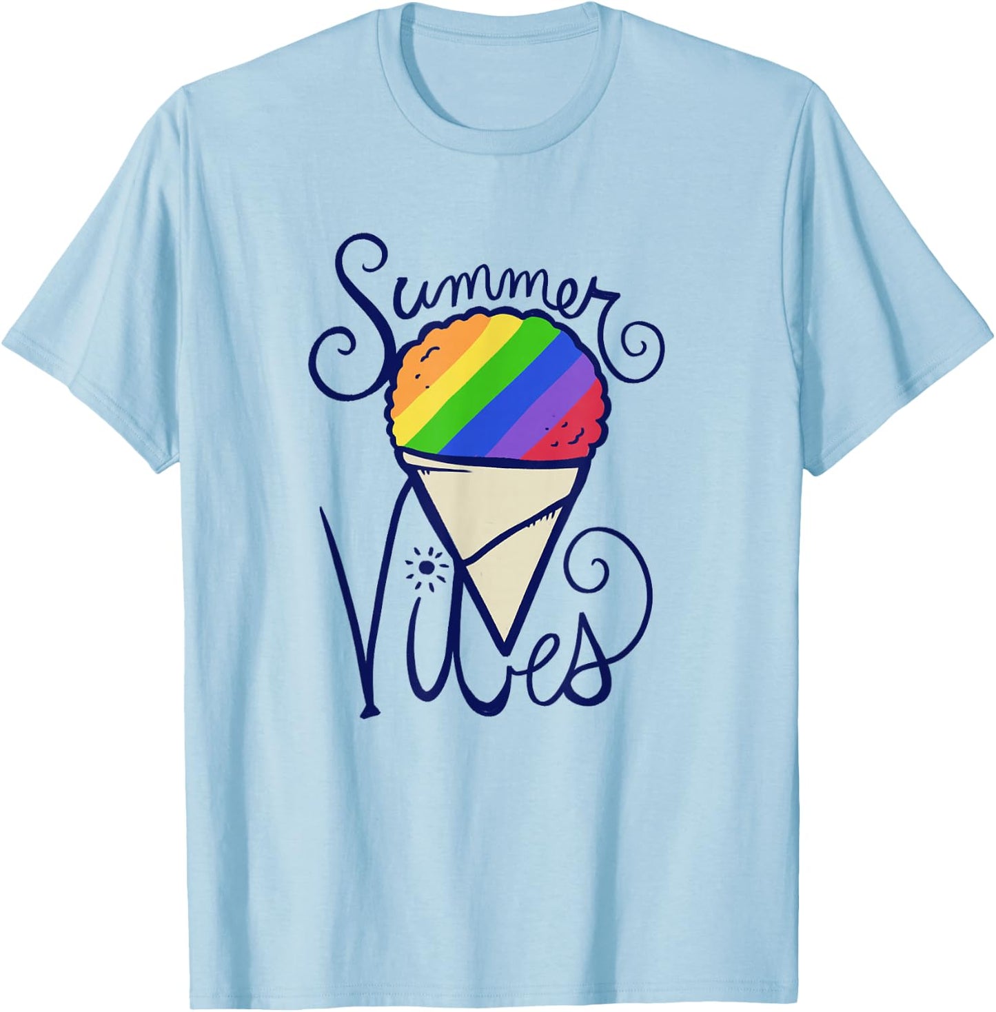 Summer vibrations rainbow Men Women Kids T-Shirt - T-Shirt | Light Blue