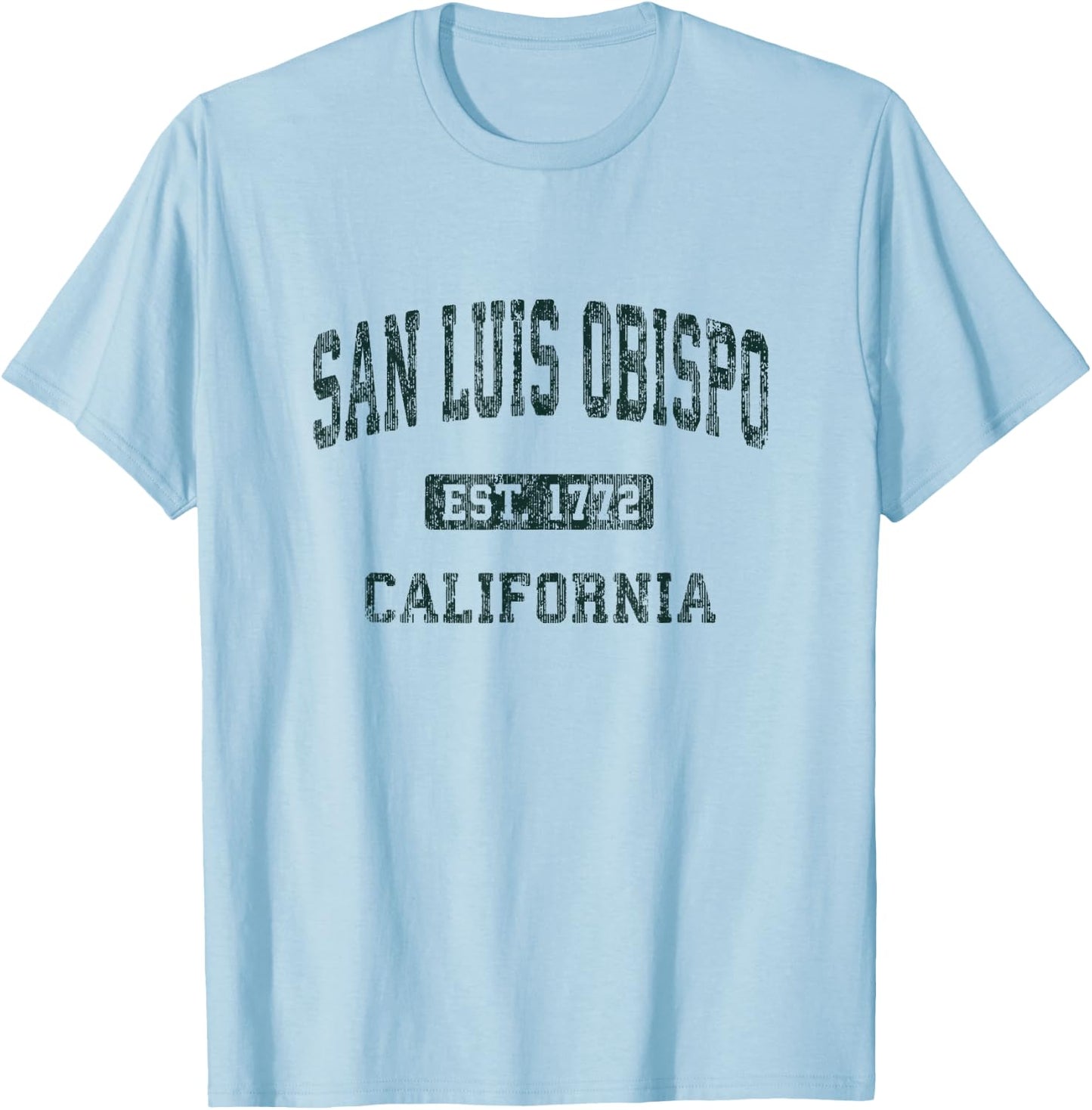San Luis Obispo California CA Vintage Athletic Sports Design T-Shirt - T-Shirt | Light Blue