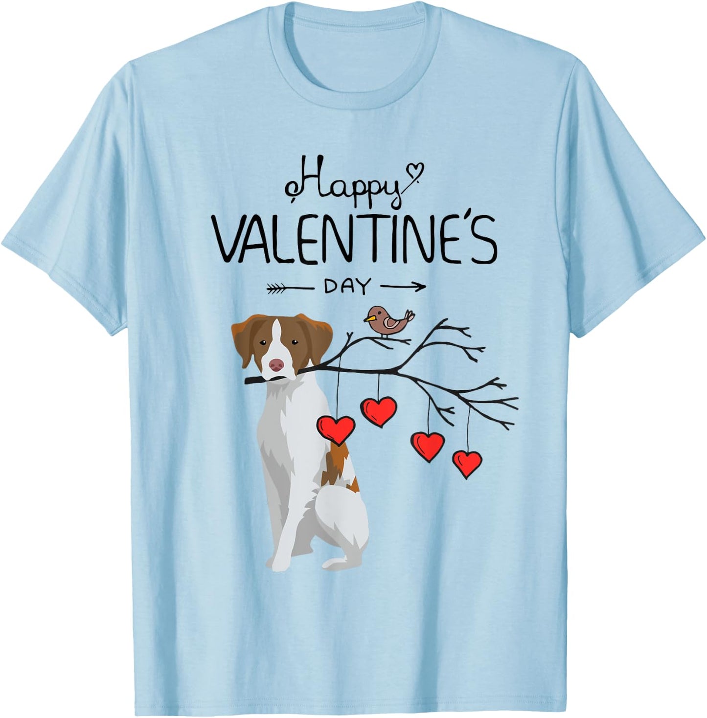 My Brittany Spaniel Dog Is My Valentines Day T-Shirt - T-Shirt | Light Blue