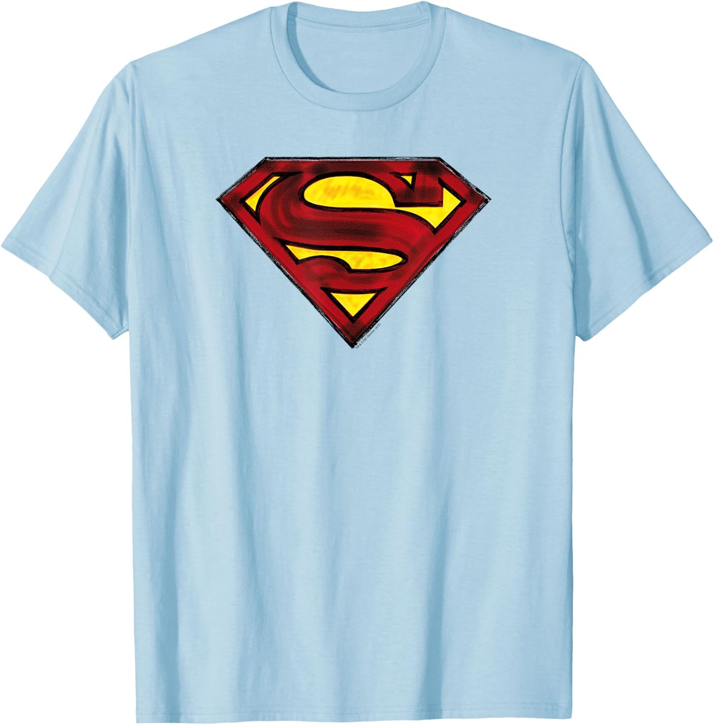 Superman Charcoal Shield T Shirt T-Shirt - T-Shirt | Light Blue