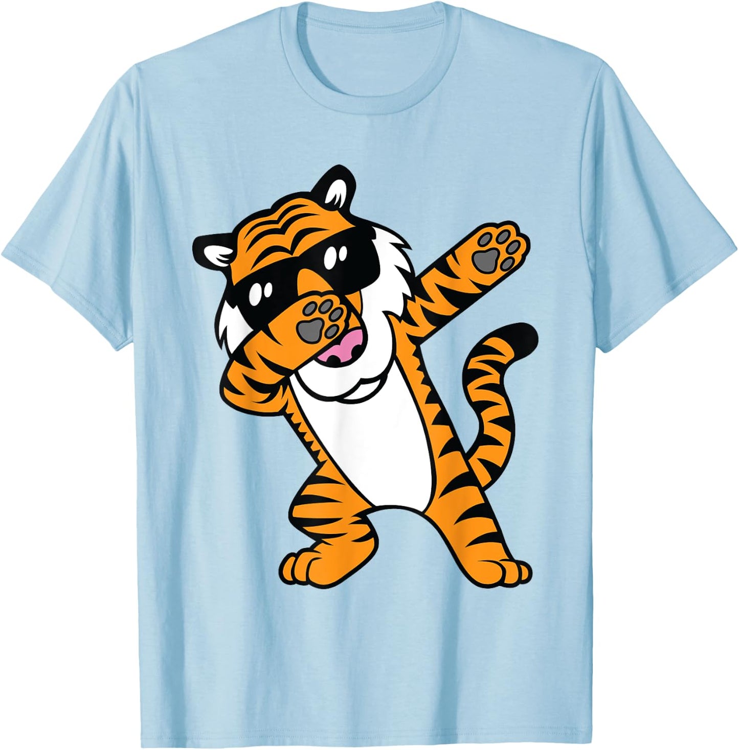 Dabbing Tiger Funny Cool Dancing Big Cat Dab Men Women Girls Kids T-Shirt - T-Shirt | Light Blue