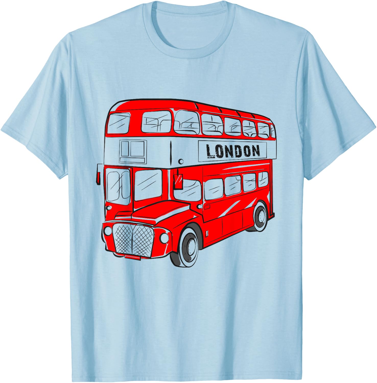 London Double Decker Bus - Souvenir T-Shirt - T-Shirt | Light Blue