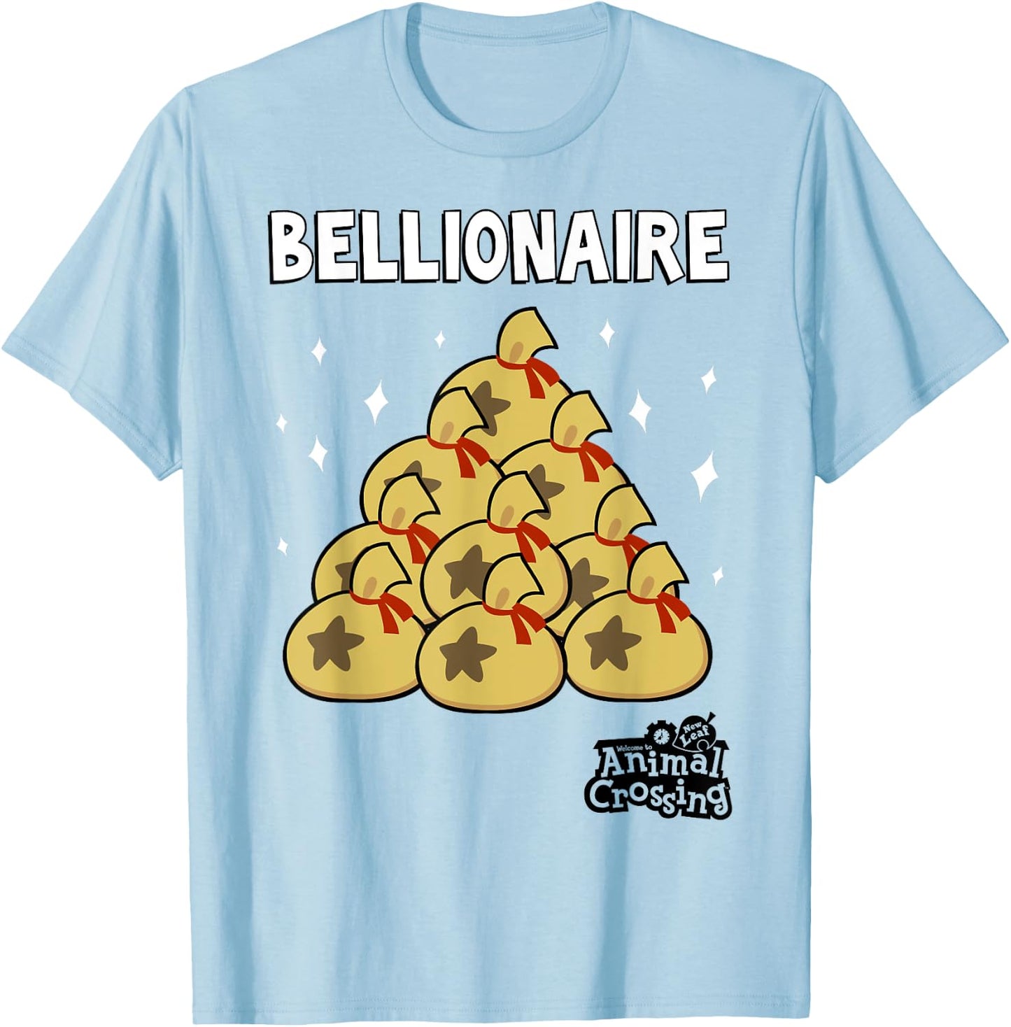 Animal Crossing New Leaf Bellionaire , Grey, Small T-Shirt - T-Shirt | Light Blue