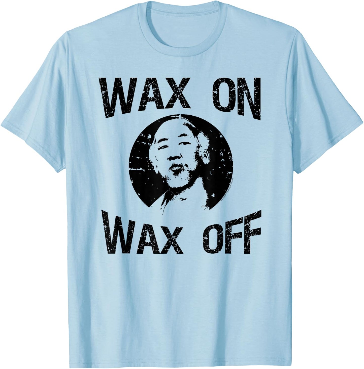 The Karate Kid Wax On Wax Off Miyagi Photo Movie T-Shirt - T-Shirt | Light Blue