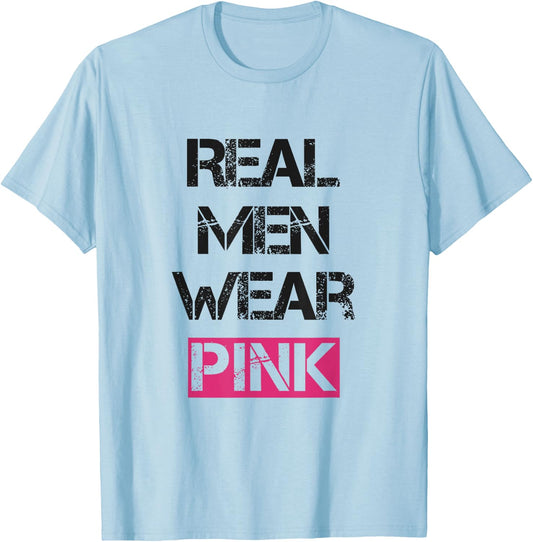 Tough Guys Wear Pink Tough Beast Cancer Awareness Men Guy T-Shirt - T-Shirt | Light Blue