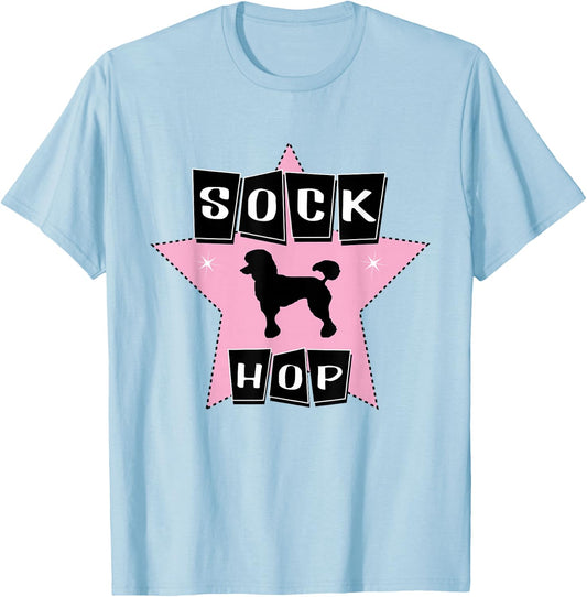Poodle 1950s Sock Hop Dance Clothes Rock N Roll 50s Pink T-Shirt - T-Shirt | Light Blue